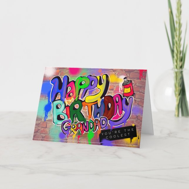 Pintura de spray con tarjeta de cumpleaños (Anverso)