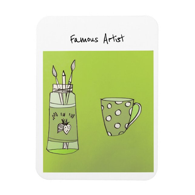 Pintura de su hijo sobre un imán fotográfico flexi (Vertical)