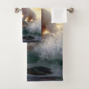 Pintura de surf de Bichon Frise Beach