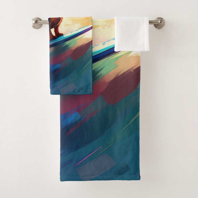 Pintura de surf en la playa de Dachshund (In situ)