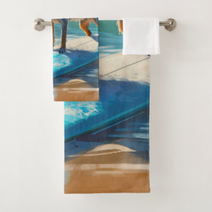 Pintura de surf en la playa del Blue Heeler
