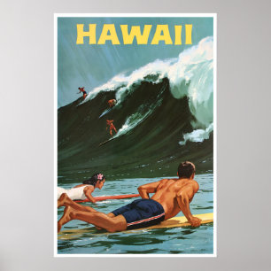 Pintura de surf hawaiano Impresión de arte hawaian