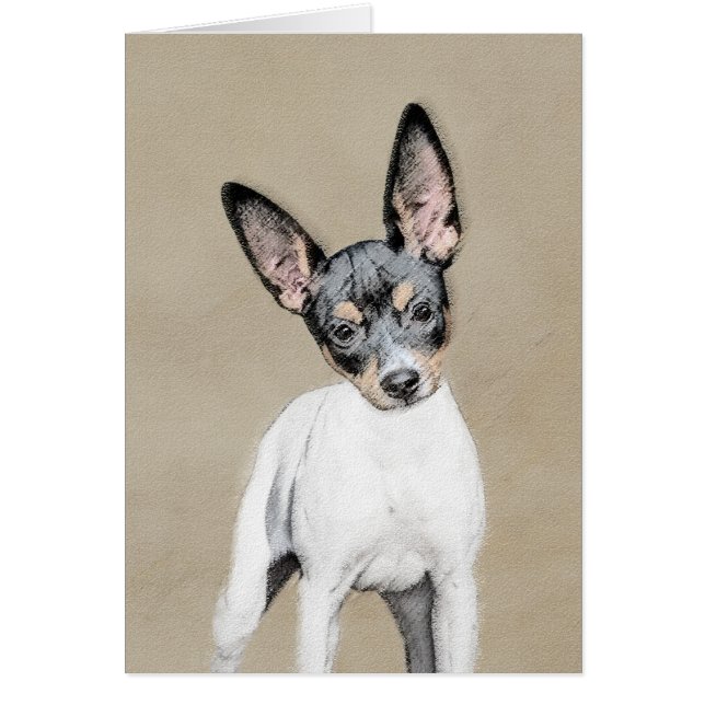 Pintura de Terrier de rata - arte original lindo (Frente)