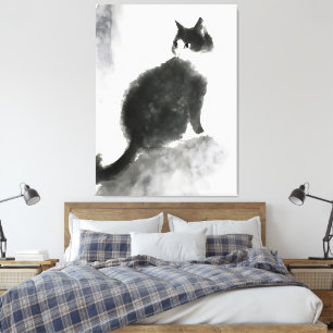 Pintura de tinta Cute Cat Wall Art Decor de arte