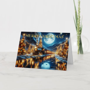 Pintura de tren de vacaciones de invierno Express