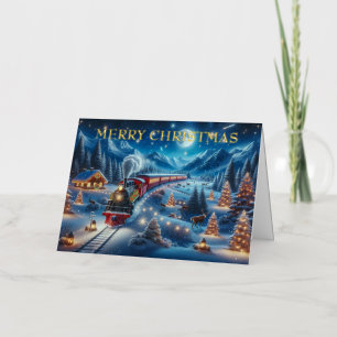 Pintura de tren de vacaciones de invierno Express