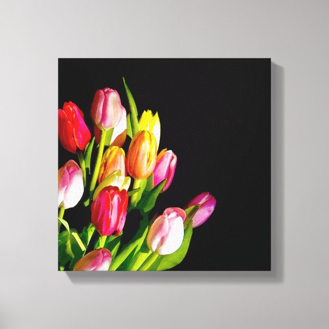 Pintura de tulipán - Arte de flores original (Anverso)