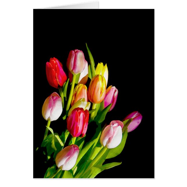 Pintura de tulipán - Arte de flores original (Frente)