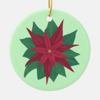 Pintura de un adorno navideño de flores de Poinset