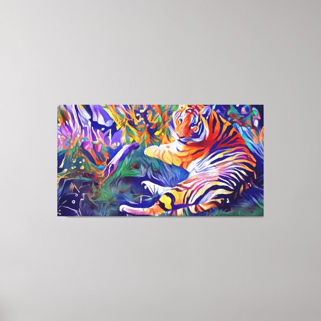 pintura de un tigre en la jungla, arte digital (Anverso)