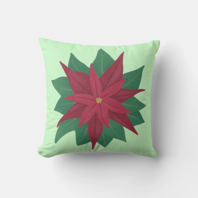 Pintura de una almohada de Navidades de flores de  (Anverso)
