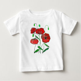 Pintura de una camiseta para bebés amapola