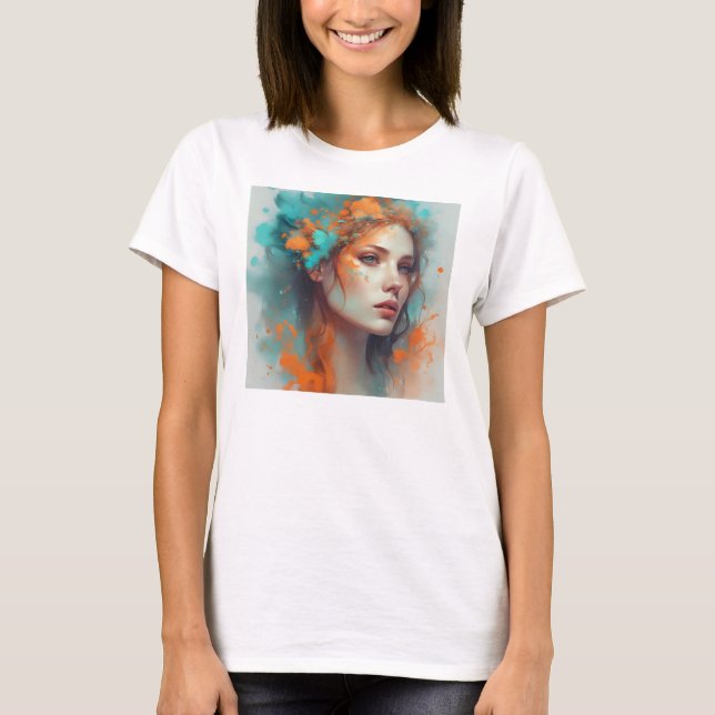 pintura de una mujer, camiseta de arte fantástico (Anverso)