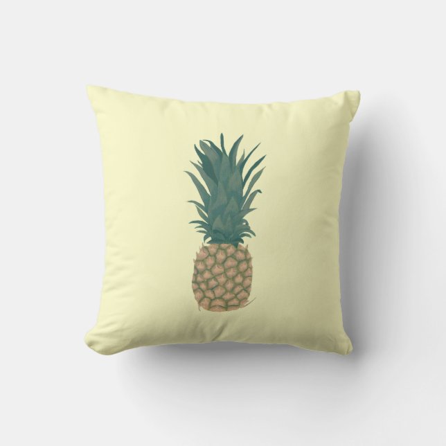 Pintura de una piña fresca, almohadas tropicales (Anverso)