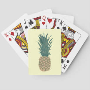 Pintura de una piña fresca, cartas de juego