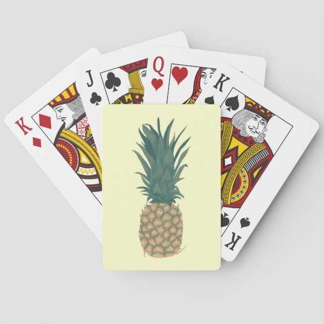Pintura de una piña fresca, cartas de juego (Reverso)