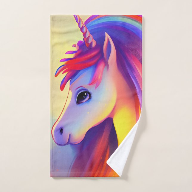 Pintura de unicornio colorida (Toalla de mano)