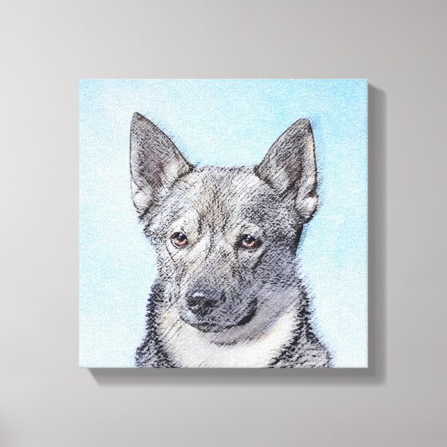 Pintura de Vallhund Sueca - Arte Perro Original Cu (Anverso)