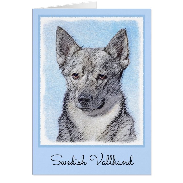 Pintura de Vallhund Sueca - Arte Perro Original Cu (Frente)