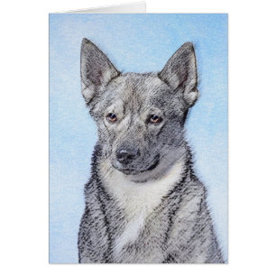 Pintura de Vallhund Sueca - Arte Perro Original Cu