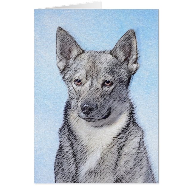 Pintura de Vallhund Sueca - Arte Perro Original Cu (Frente)