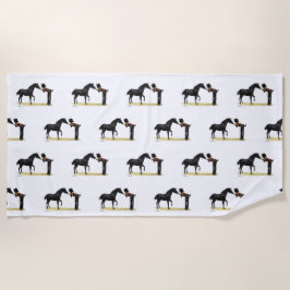 Pintura De Vaquera Con Patrón De Toalla De Playa D