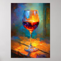 Pintura de vaso de vino impresionista Arte para am