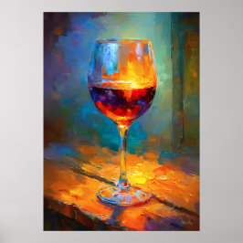 Pintura de vaso de vino impresionista Arte para am
