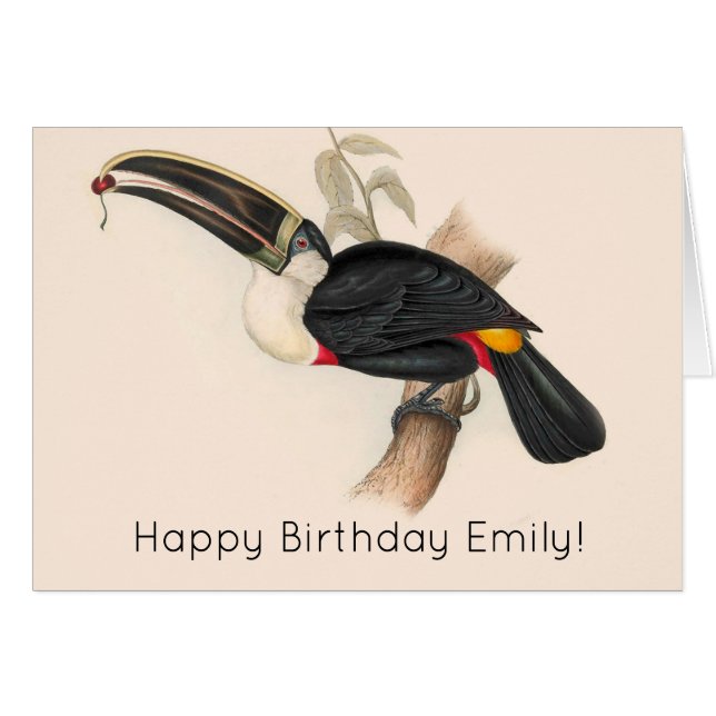 Pintura de vida silvestre de aves antiguas de Touc (Anverso (Horizontal))