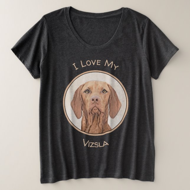 Pintura de Vizsla - Arte Perro Original. (Anverso del diseño)