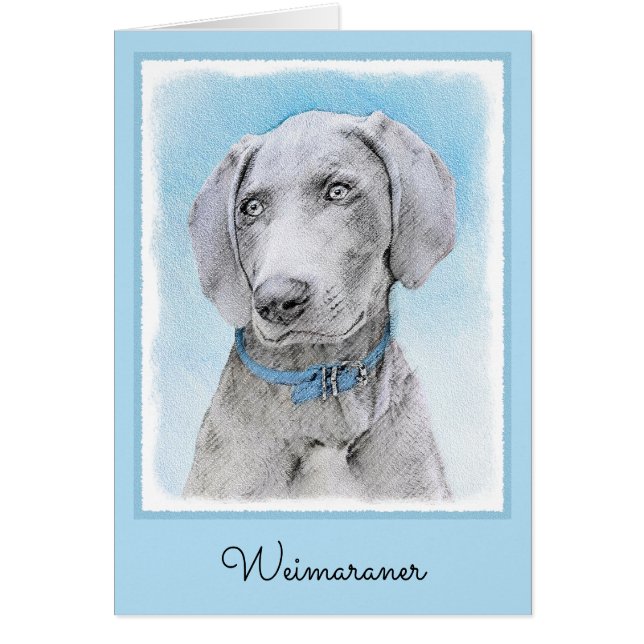 Pintura de Weimaraner - Arte de Perro Original. (Frente)