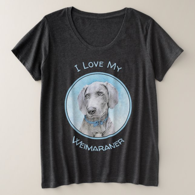 Pintura de Weimaraner - Arte de Perro Original. (Anverso del diseño)