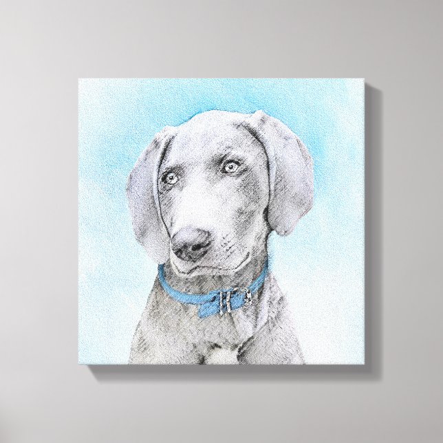 Pintura de Weimaraner - Arte de Perro Original. (Anverso)