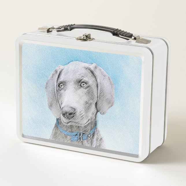 Pintura de Weimaraner - Arte de Perro Original. (Anverso)