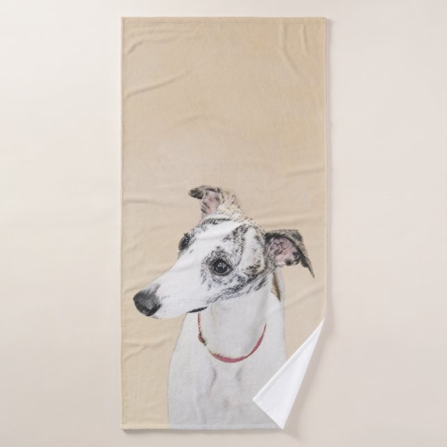 Pintura de Whippet - Arte Cute Original Perro (Toalla de baño)