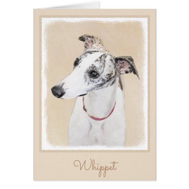 Pintura de Whippet - Arte Cute Original Perro (Frente)
