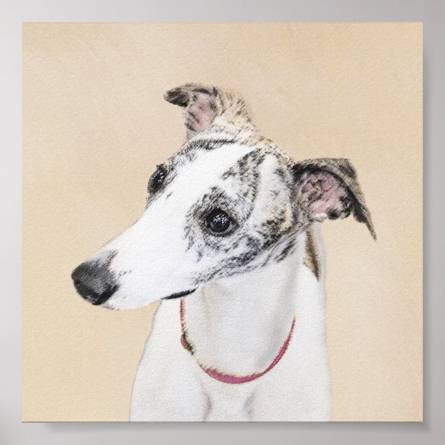 Pintura de Whippet - Arte Cute Original Perro (Frente)