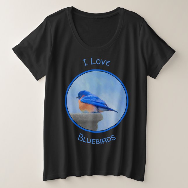 Pintura del Bluebird - arte original del pájaro (Anverso del diseño)