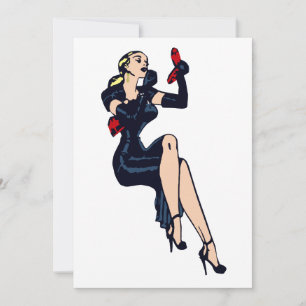 Pintura del Chica del glamour retro de Bonito rubi