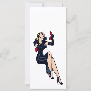 Pintura del Chica del glamour retro de Bonito rubi