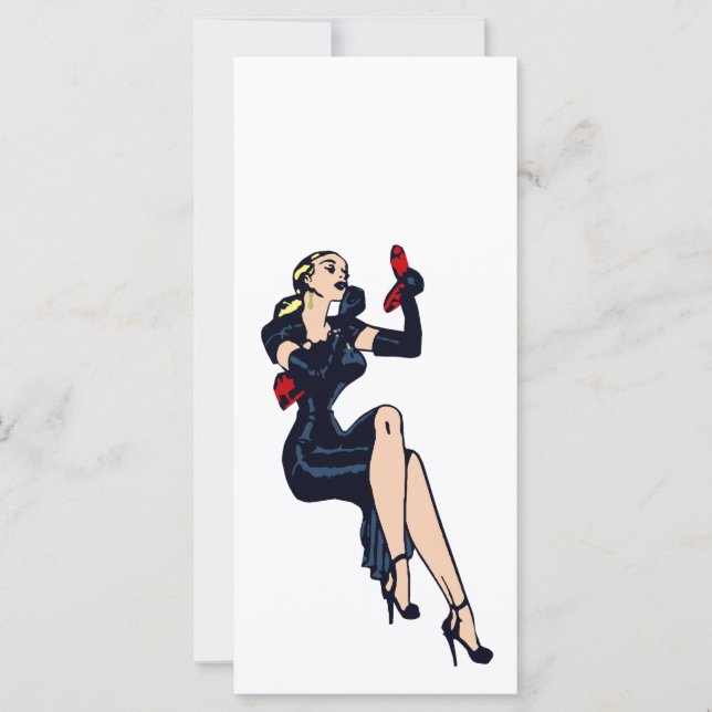 Pintura del Chica del glamour retro de Bonito rubi (Anverso)