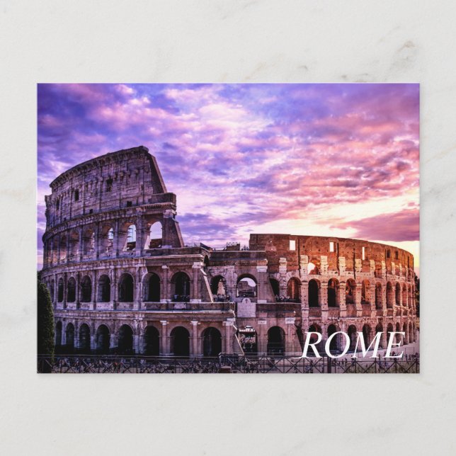 Pintura del Coliseo en Roma en la postal de la pue (Anverso)
