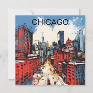 Pintura del horizonte de Chicago – Arte urbano de