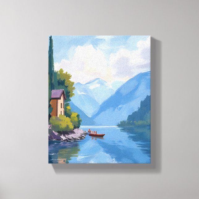 Pintura del lago de Como, Italia Arte (Anverso)