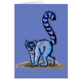 Pintura del Lemur y tarjeta atadas anillo de los