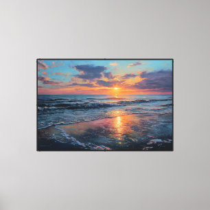 Pintura del Océano al Atardecer – Arte Abstracto d