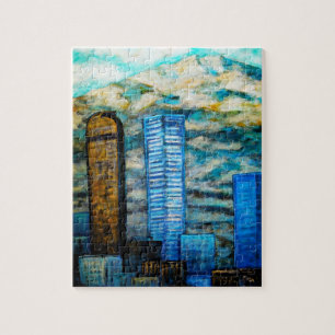 Pintura del paisaje urbano de Denver, rompecabezas