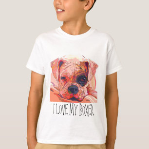 Pintura del perro del boxeador en camiseta de los