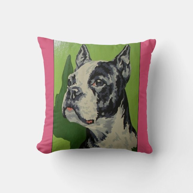 pintura del perro del boxeador por la almohada del (Anverso)