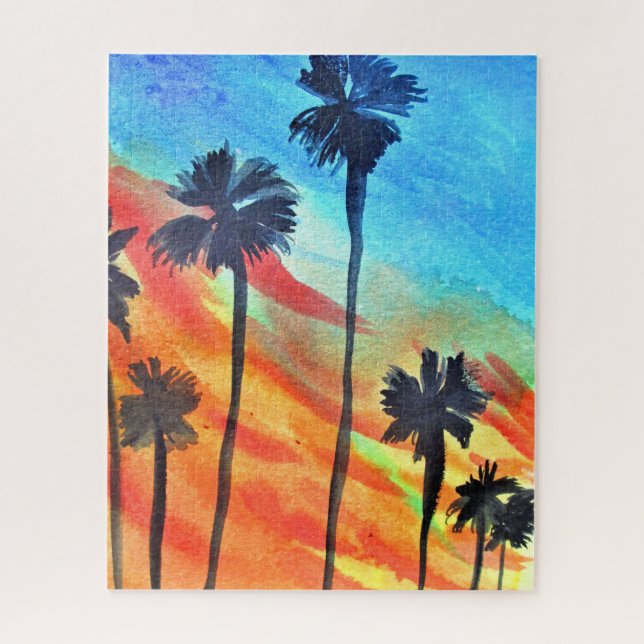 Pintura del rompecabezas de la palmera de sol (Vertical)